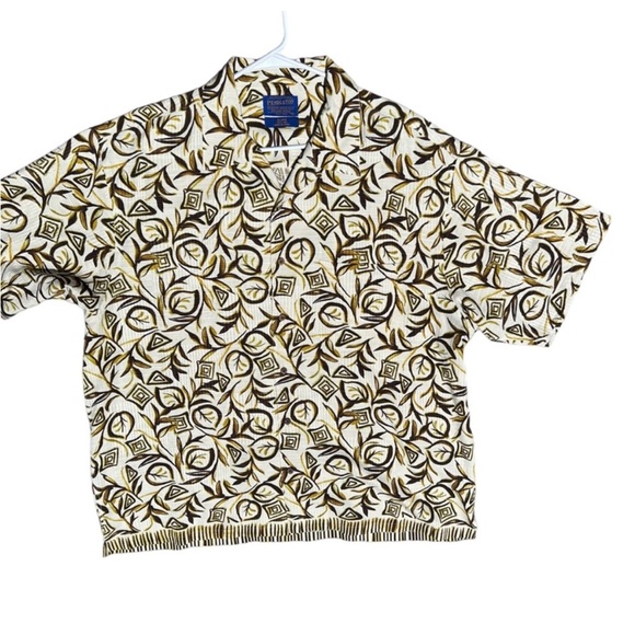 Pendleton short sleeve 100 percent silk button front men's shirt size XL - Picture 5 of 5